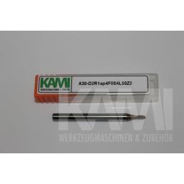 Alu-Vollradiusfräser 2 Schneiden A30-D2R1ap4F0S4L50Z2