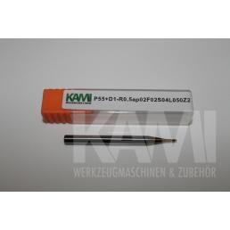 Vollradiusfräser 2 Schneiden P55+D1R0,5ap2F0S4L50Z2
